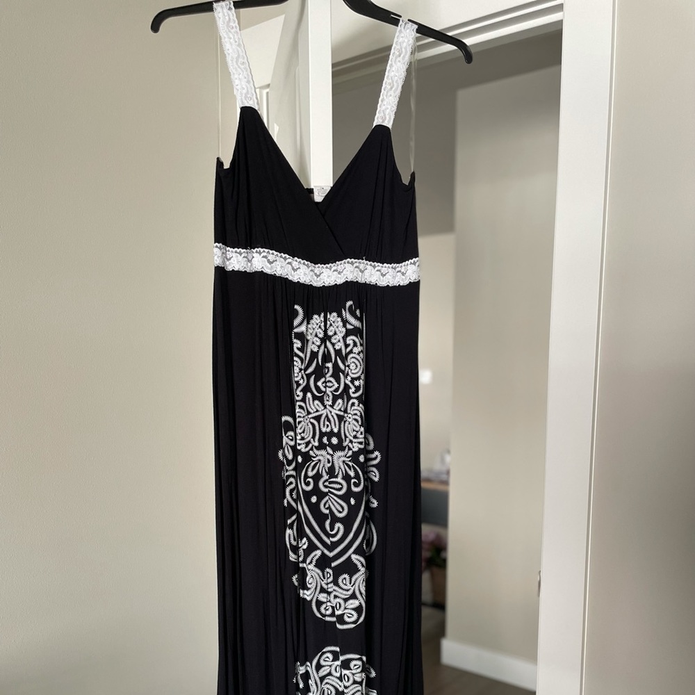 Black and white long dress